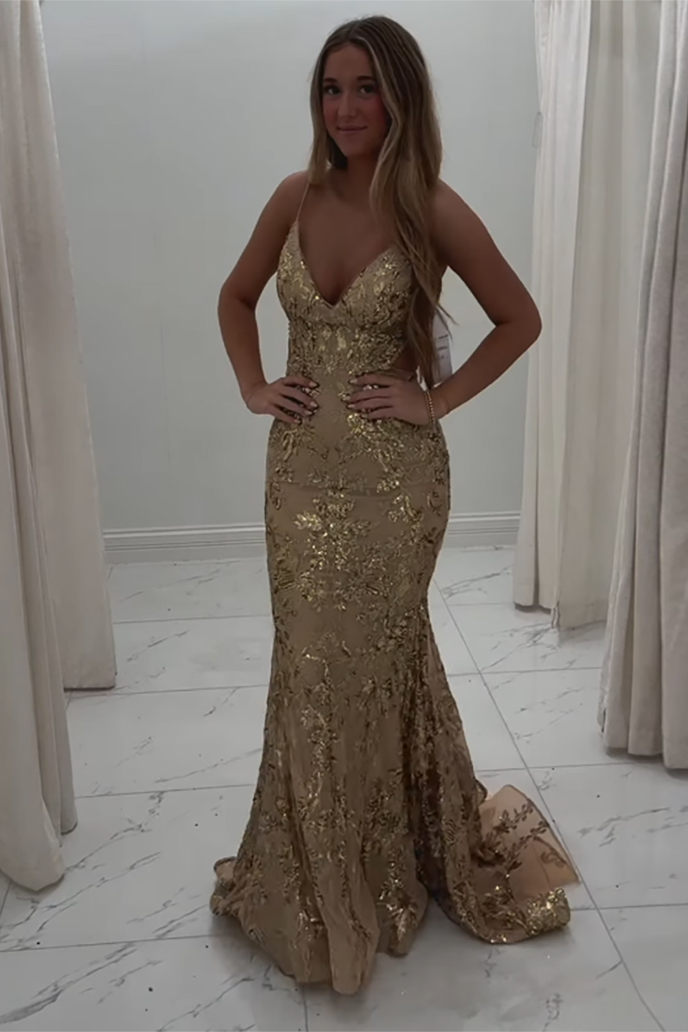 Sparkly Fuchsia Mermaid Sequins Long Backless Prom Dress