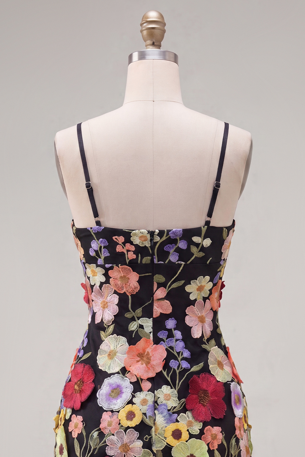 Sheath Spaghetti Straps Blush Homecoming Dress with 3D Flowers