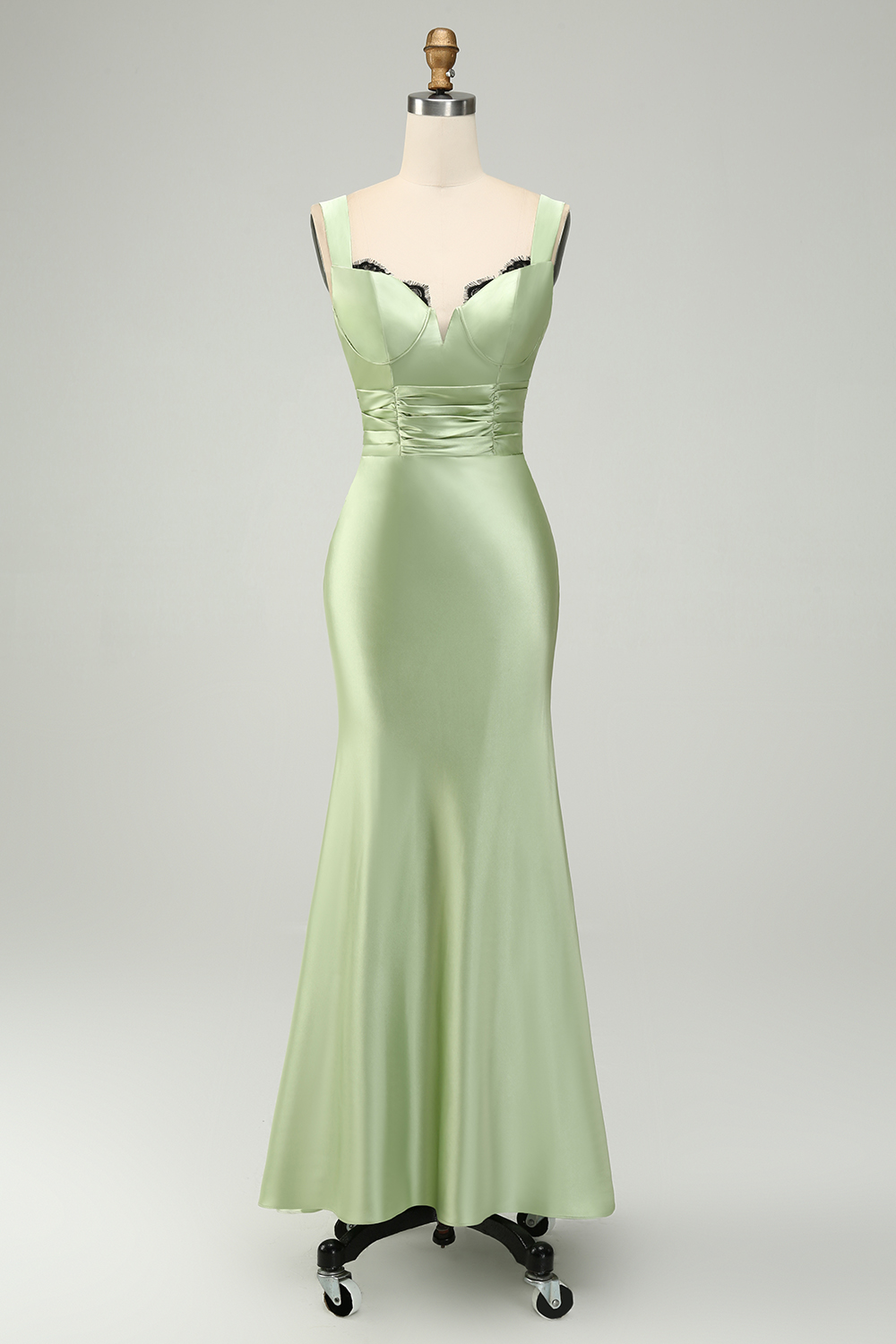 Green Mermaid Long Bridesmid Dress With Lace