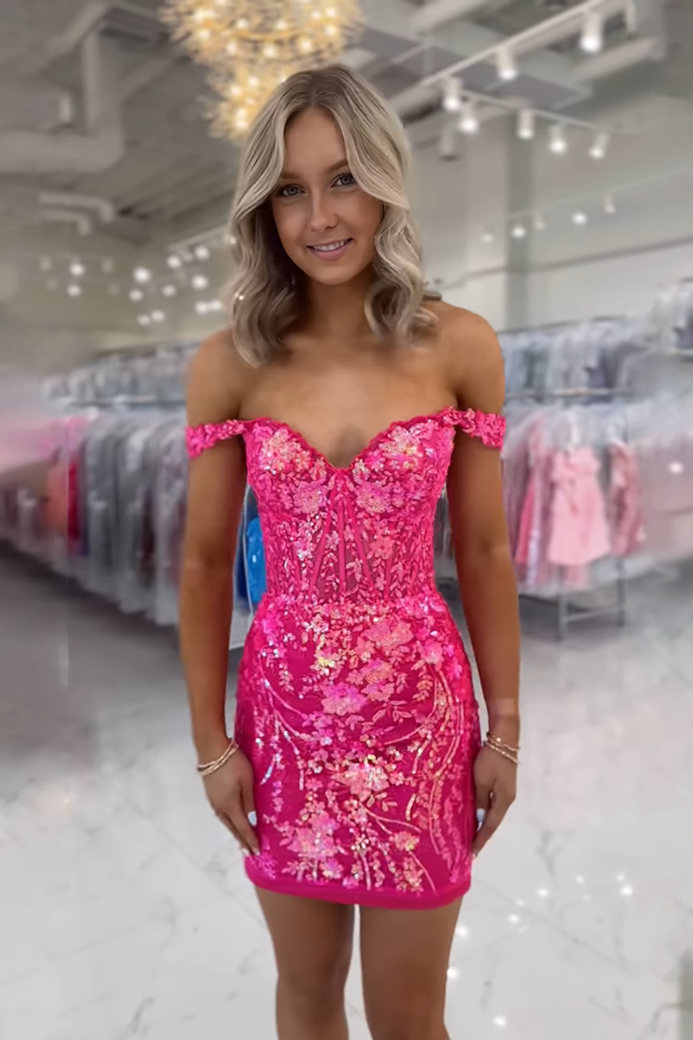 Sparkly Golden Off The Shoulder Corset Tight Short Homecoming Dress