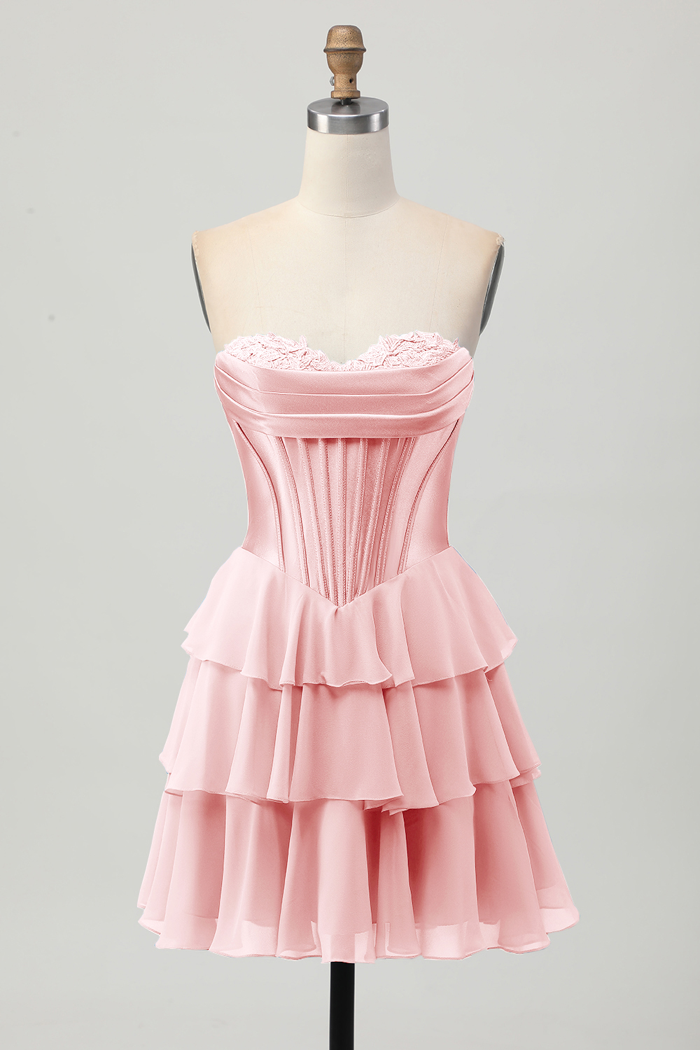 Fuchsia Ruched Sweetheart Short Corset Homecoming Dress with Appliques