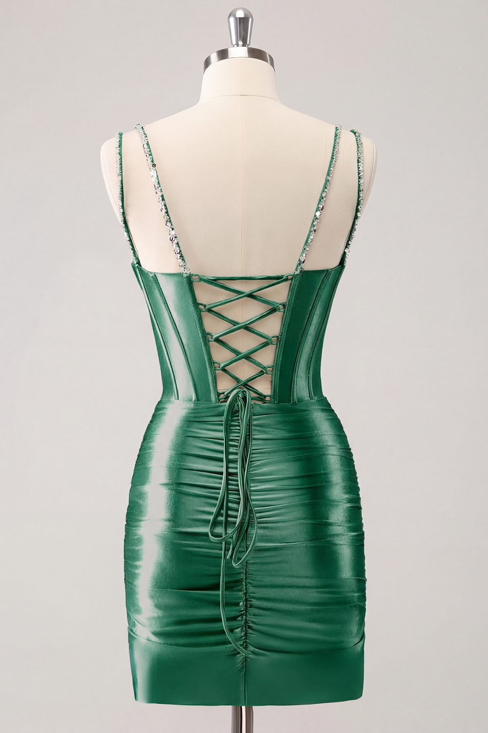 Sparkly Golden Corset Sequins Tight Short Homecoming Dress