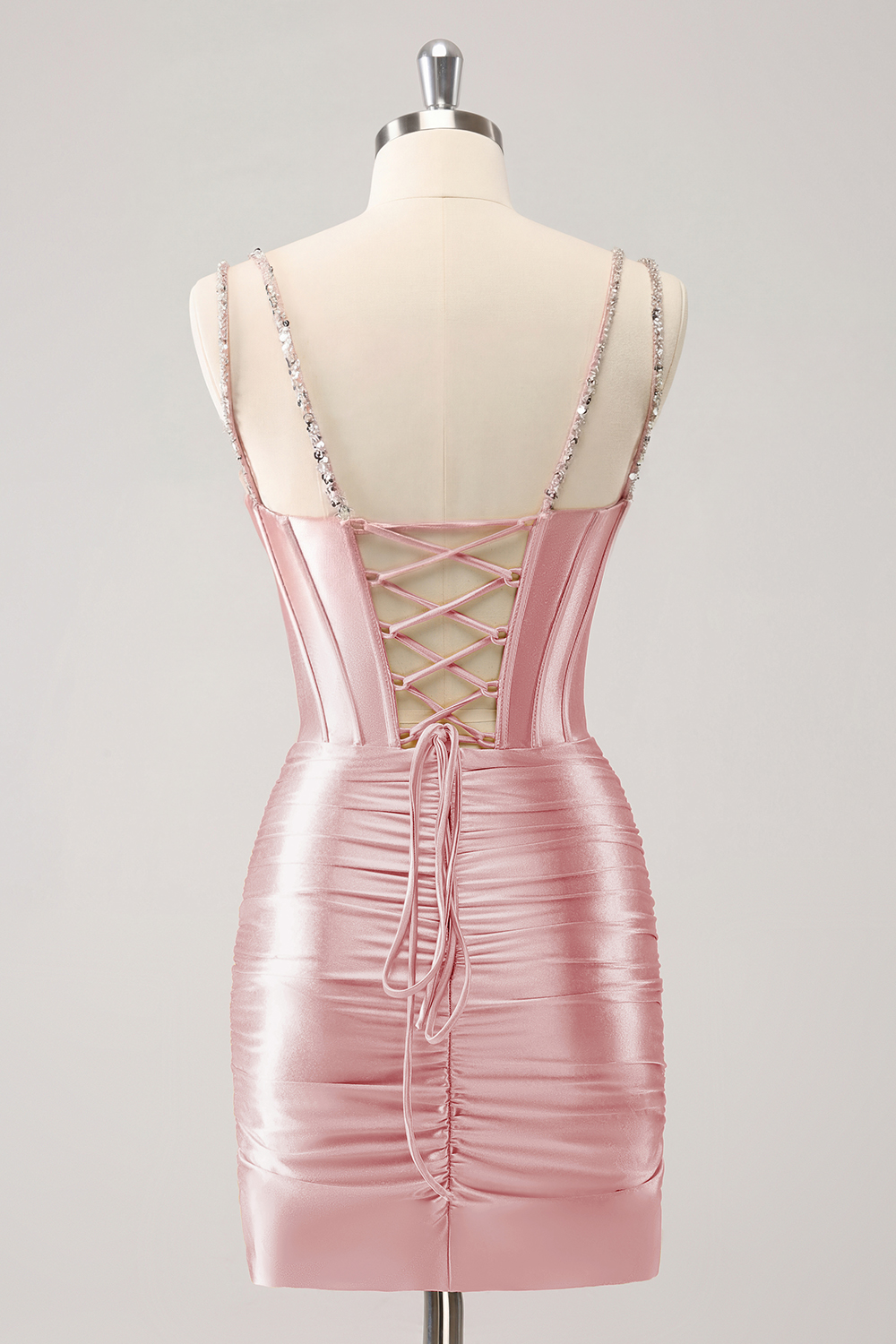 Sparkly Golden Corset Sequins Tight Short Homecoming Dress