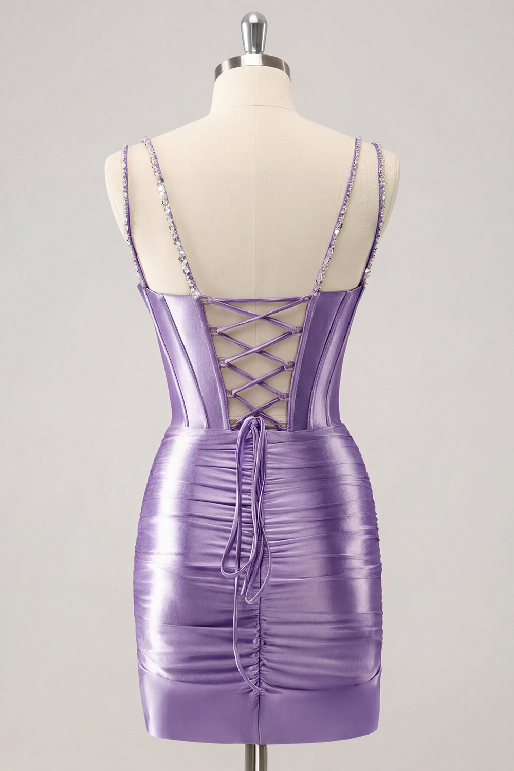 Sparkly Golden Corset Sequins Tight Short Homecoming Dress