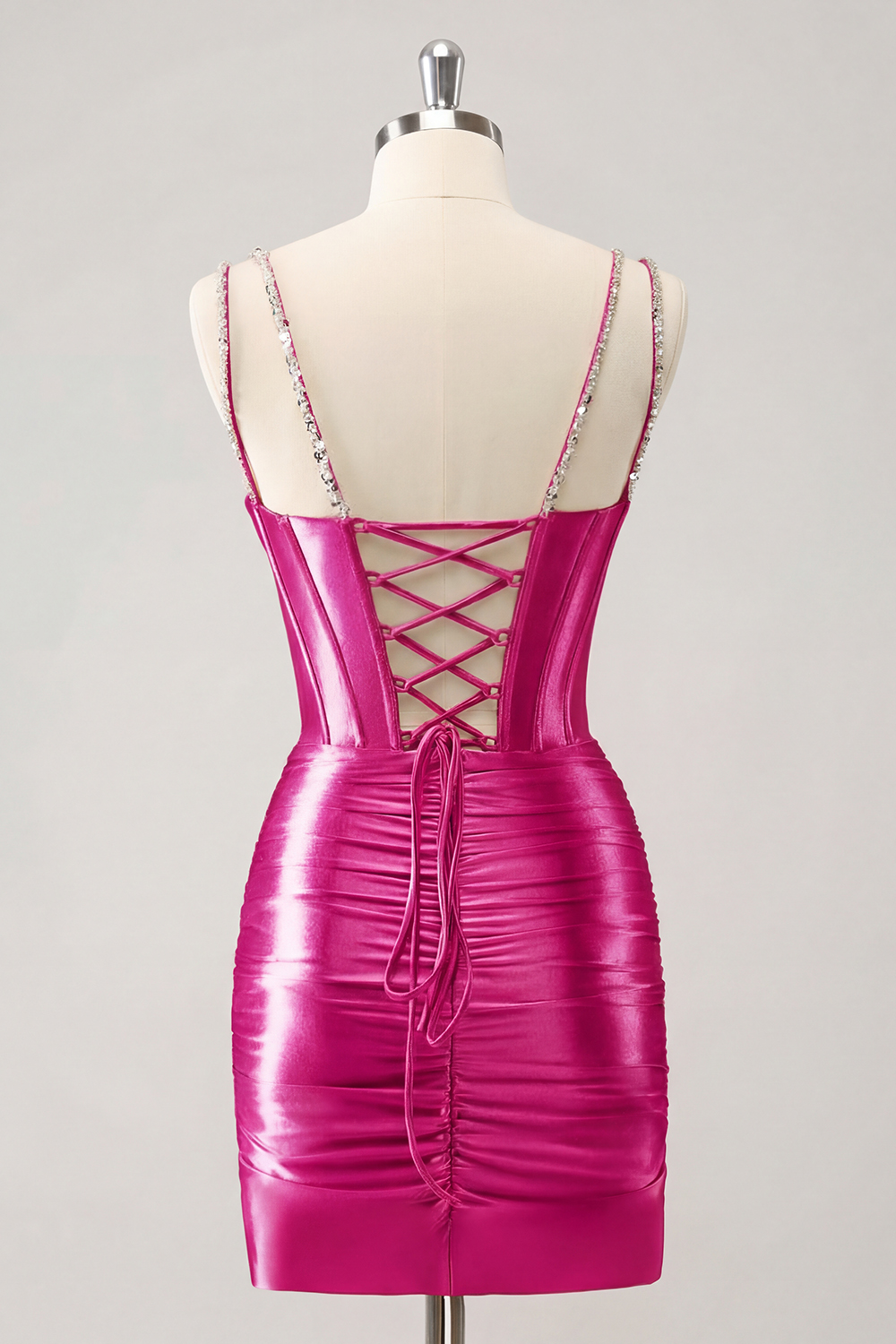 Sparkly Golden Corset Sequins Tight Short Homecoming Dress