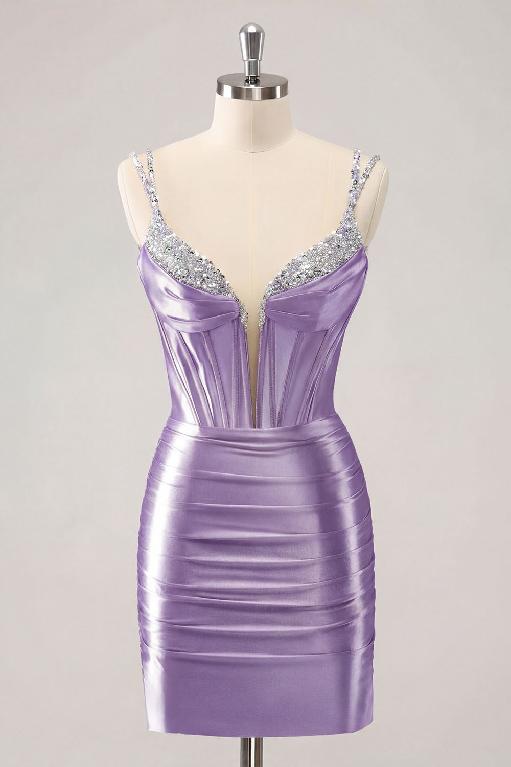 Sparkly Golden Corset Sequins Tight Short Homecoming Dress