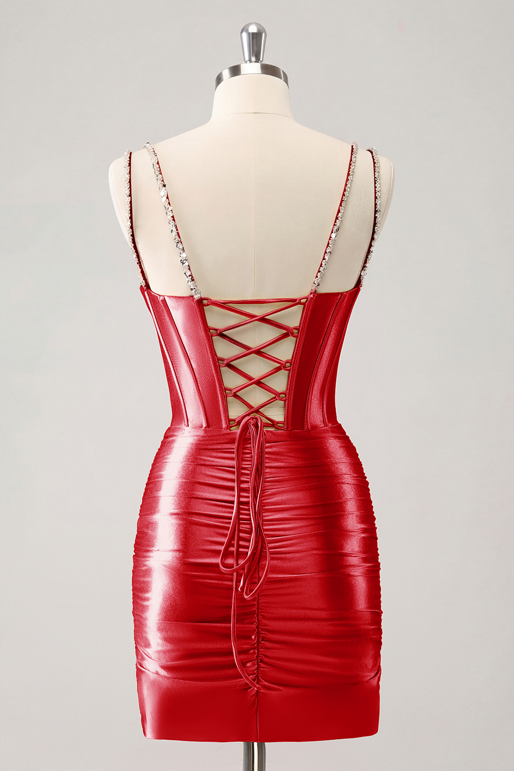 Sparkly Golden Corset Sequins Tight Short Homecoming Dress