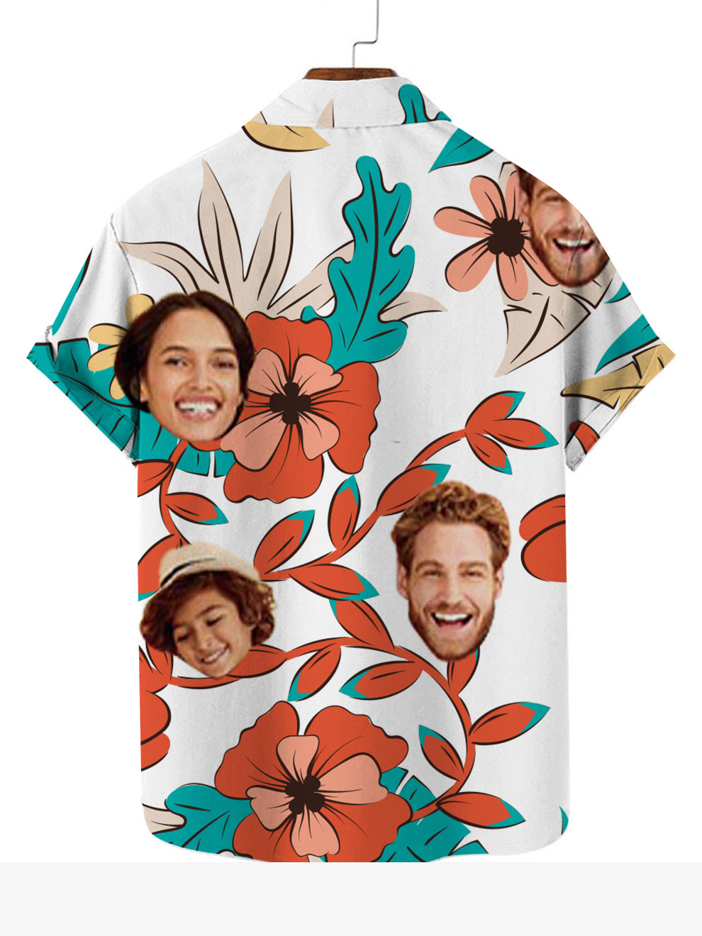 Personalized Colorful Plants Print  Hawaiian Shirt With Family Face Gift for Dad