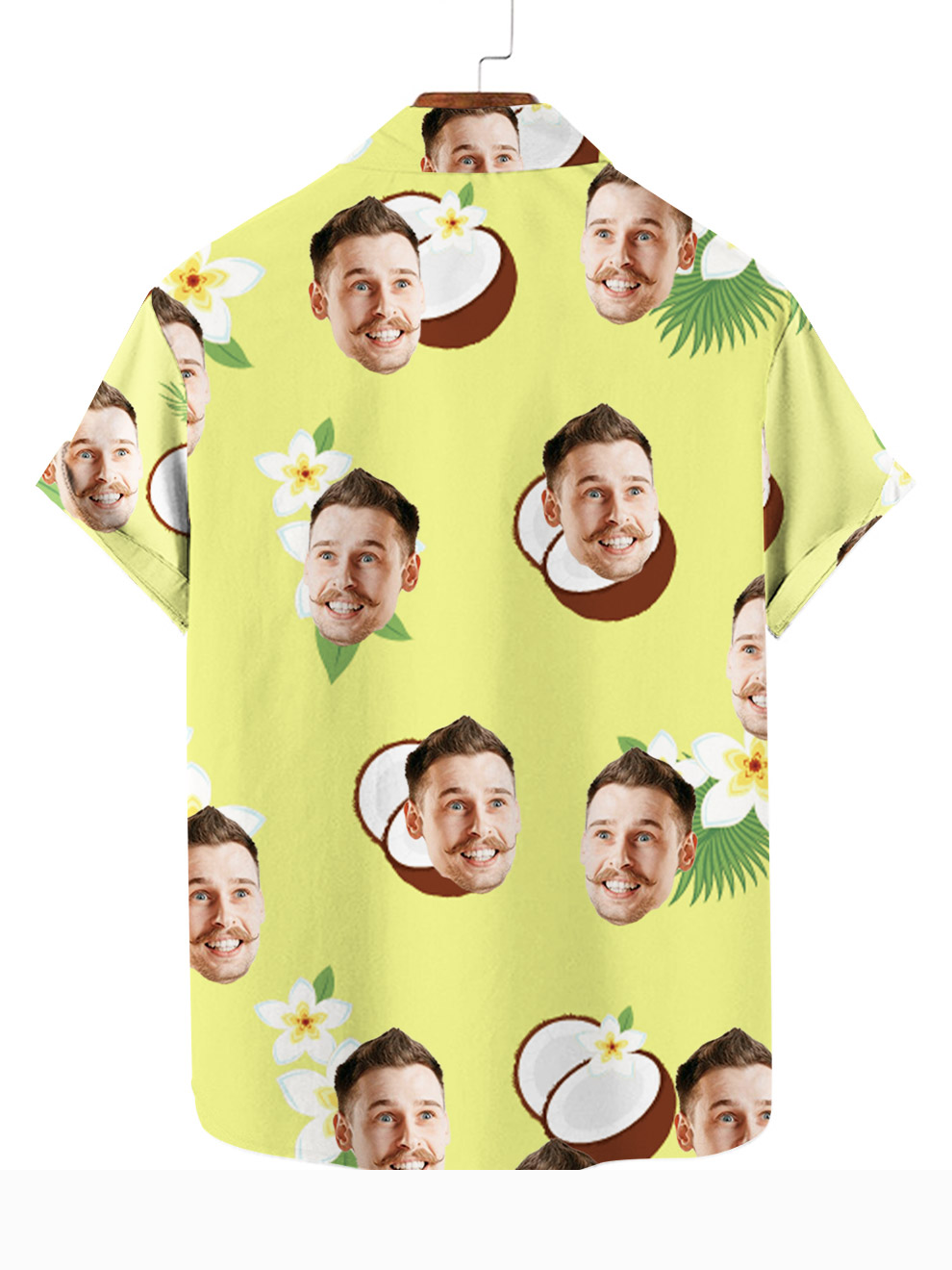Custom Coconut And Flower Hawaiian Shirt With Face Gift for Father's Day