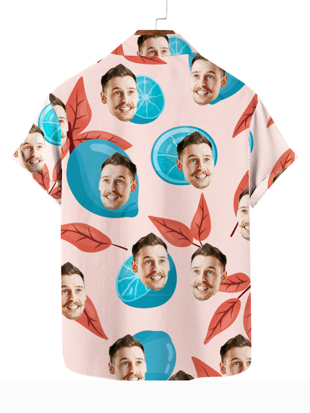 Custom Blue Lemon Hawaiian Shirt With Face Gift for Father's Day