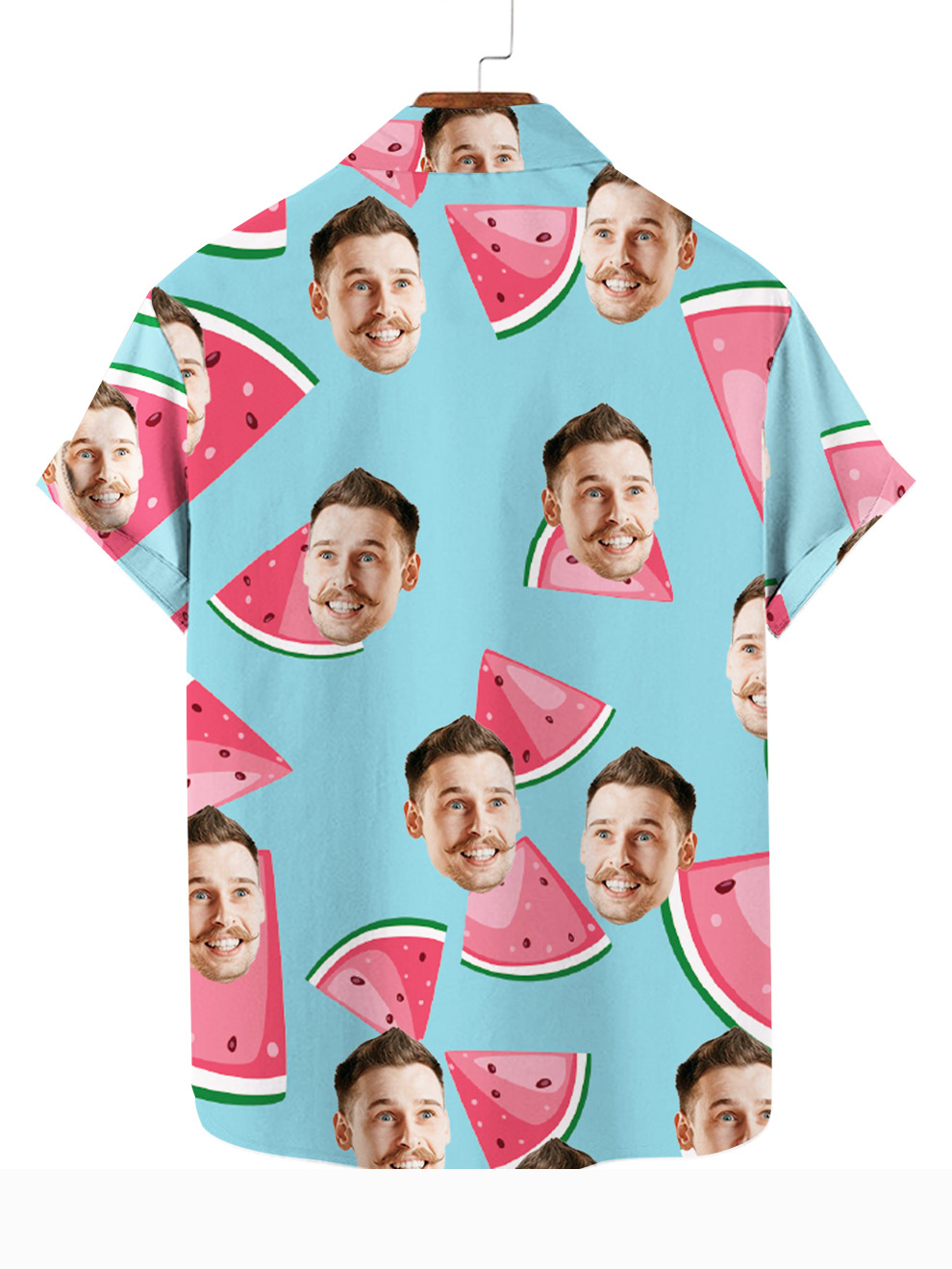 Custom Watermelon Print Hawaiian Shirt With Face Gift for Father's Day