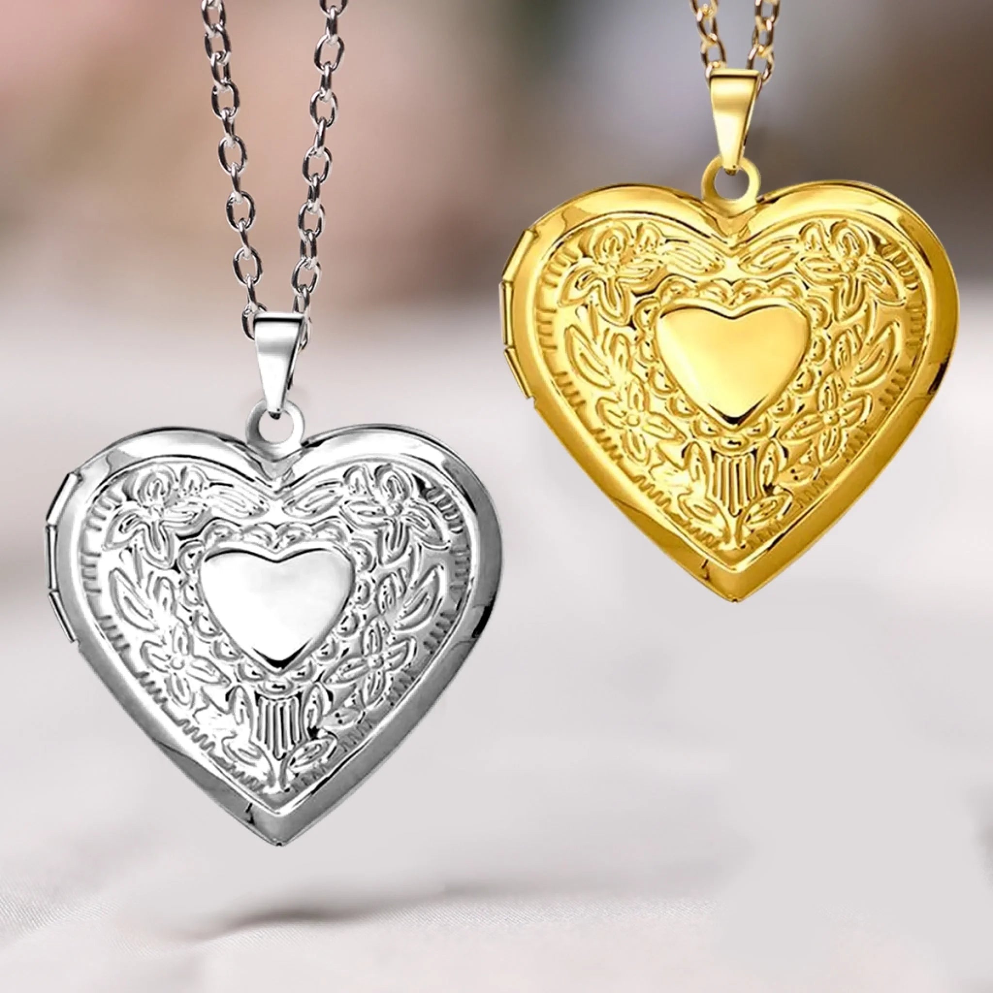 Custom Photo I'm Always With You - Memorial Personalized Custom Heart Locket Necklace - Sympathy Gift For Family Members