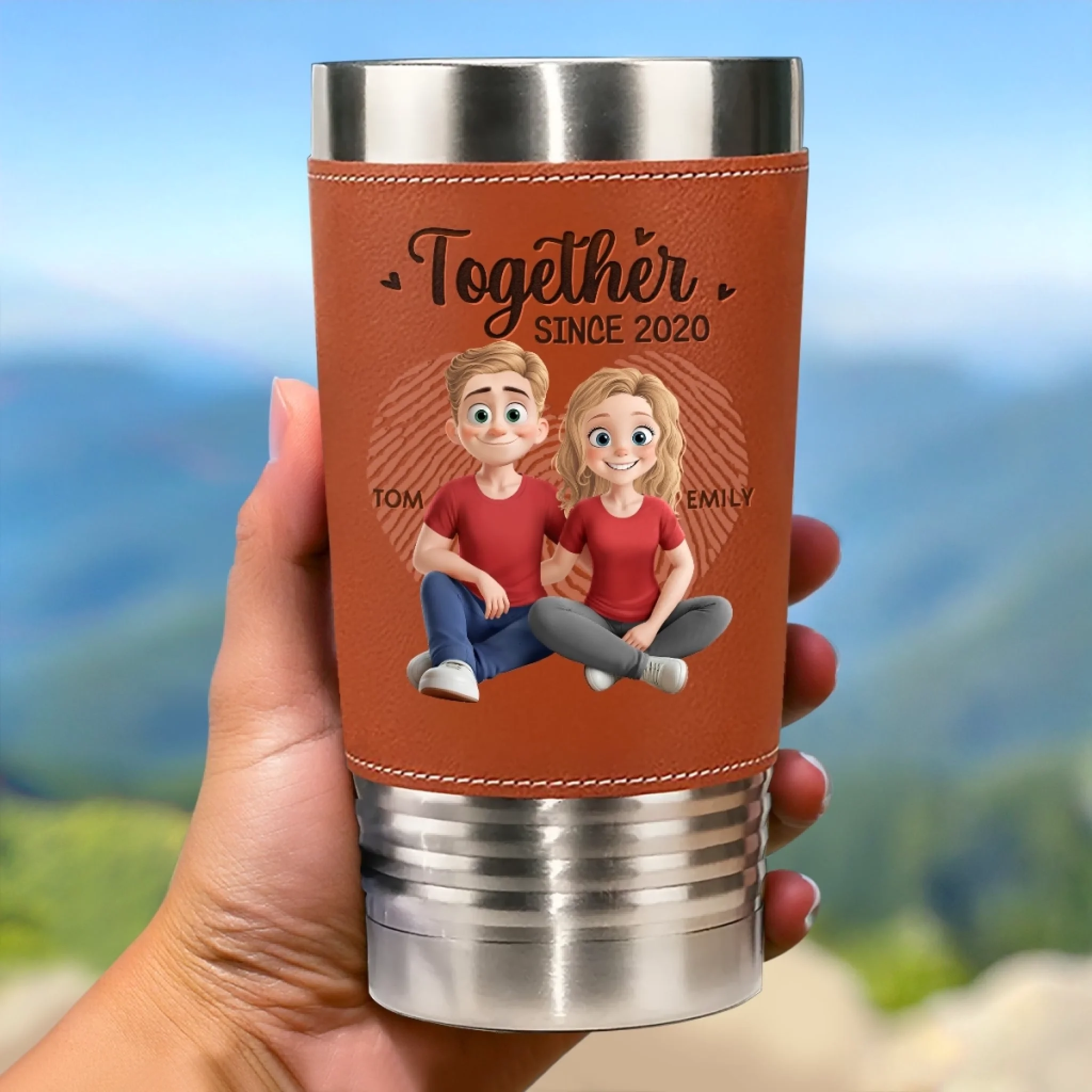 Still Annoying Each Other, Successfully - Couple Personalized Custom Printed Leather Tumbler - Gift For Husband Wife, Anniversary