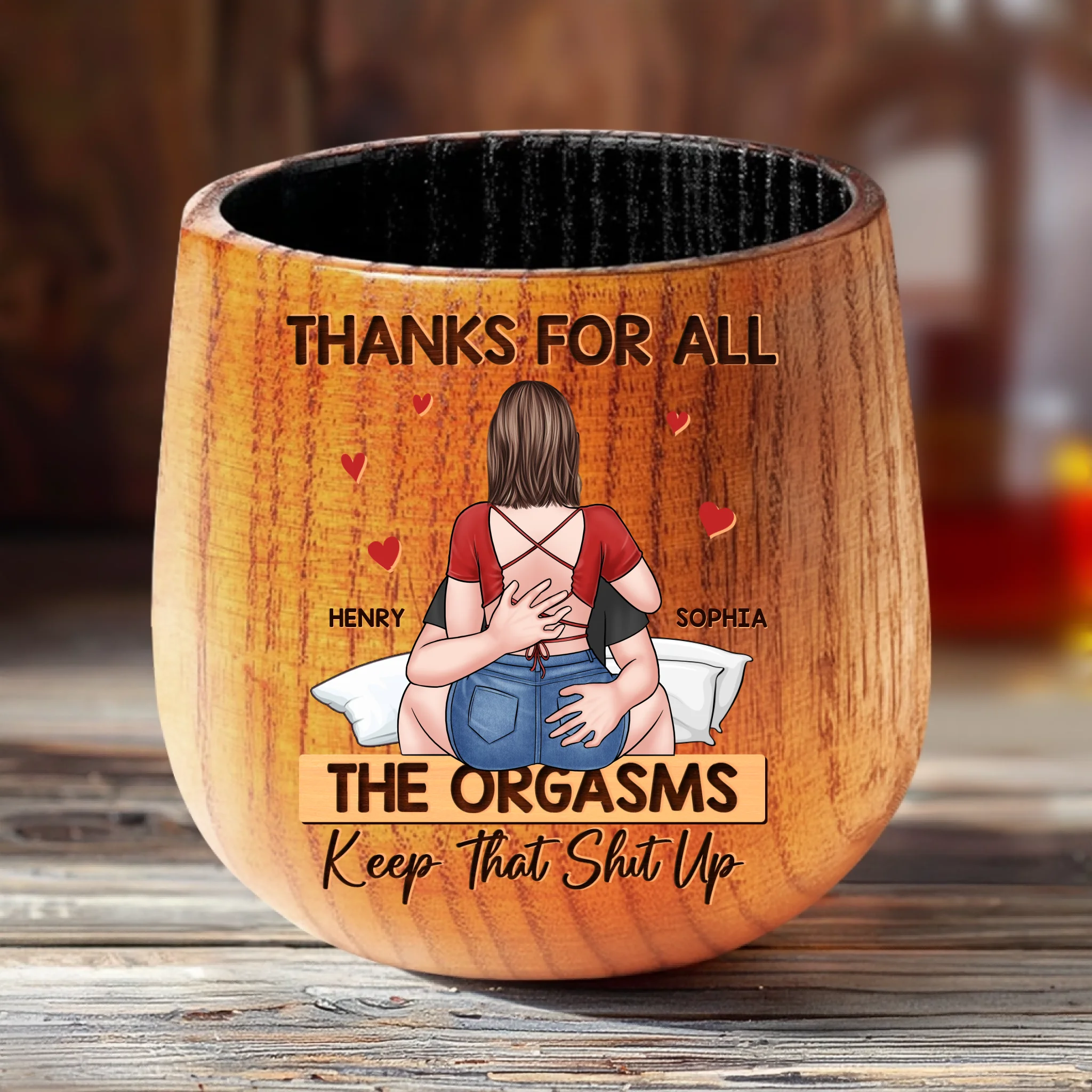 My Favorite Type Of Workout - Couple Personalized Custom Wooden Whiskey Glass - Gift For Husband Wife, Anniversary