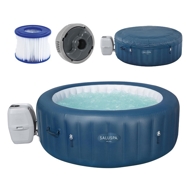 Coleman SaluSpa 6 Person Inflatable Squared Hot Tub Spa with 114 AirJets BedBarhBeyond