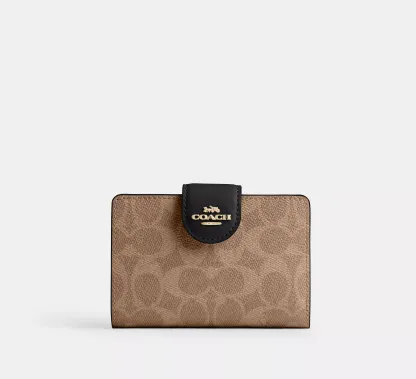 Medium Corner Zip Wallet In Signature Canvas