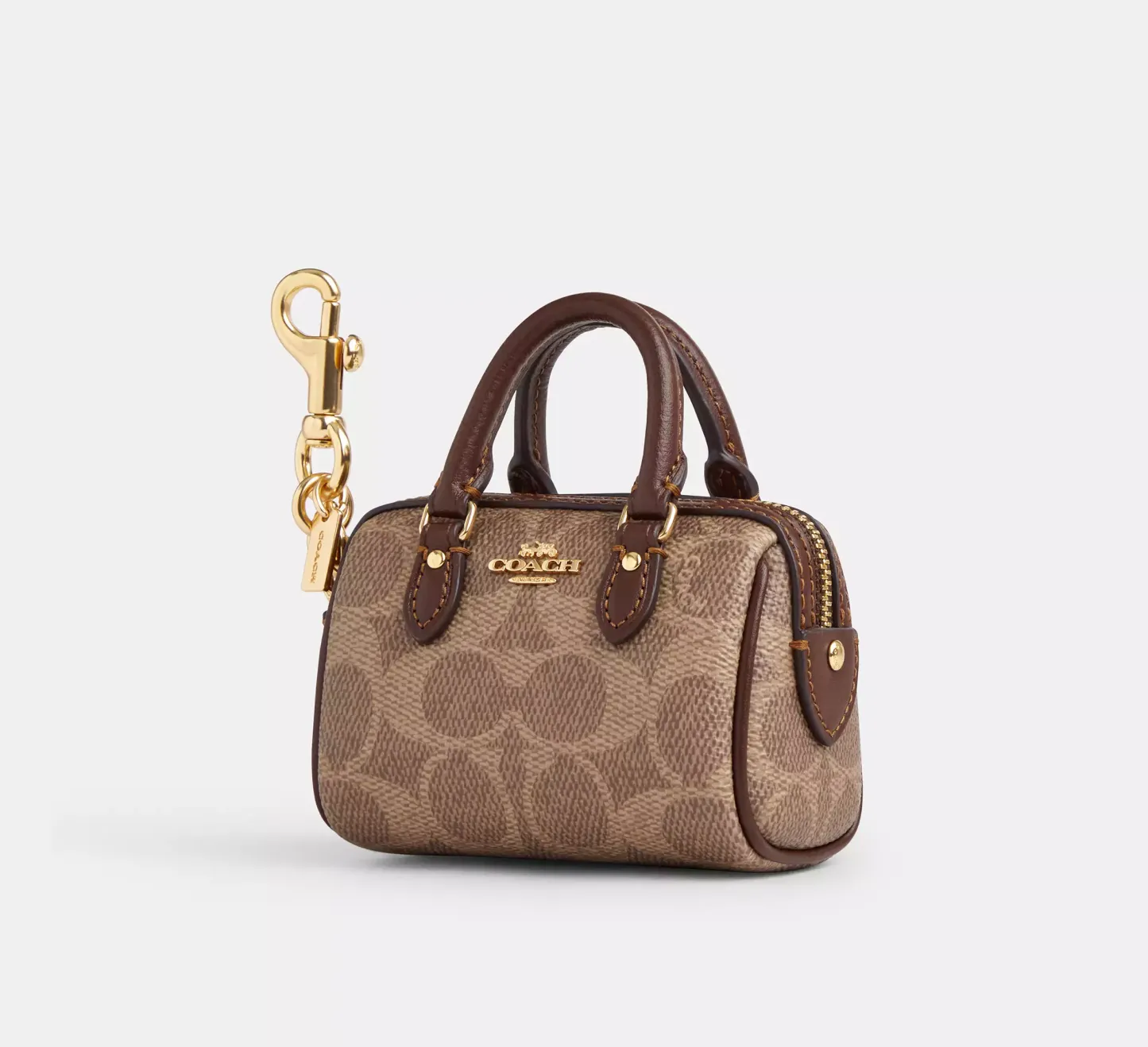 Mini Rowan Bag Charm In Signature Canvas