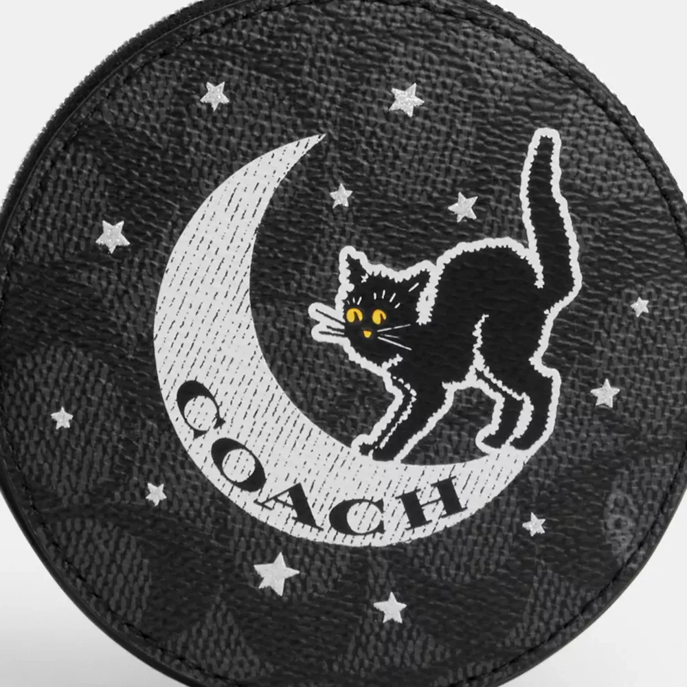Coin Case In Signature Canvas With Halloween Graphic