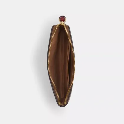 Corner Zip Wristlet In Signature Canvas With Cherry Print