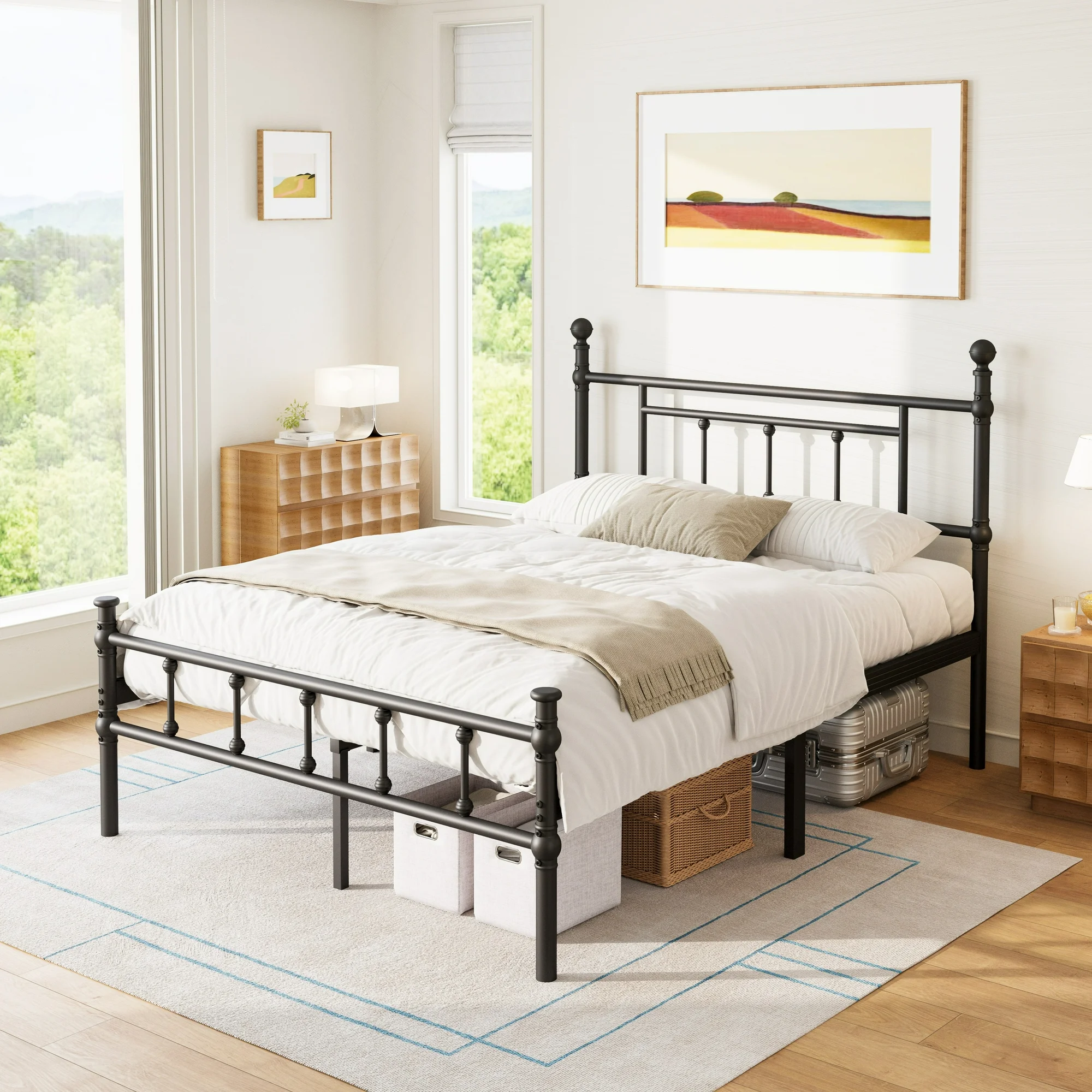 Woozuro Twin Size Bed Frame with Headboard/Footboard, 14 Inch Metal Platform Bed Frame, Easy Assembly
