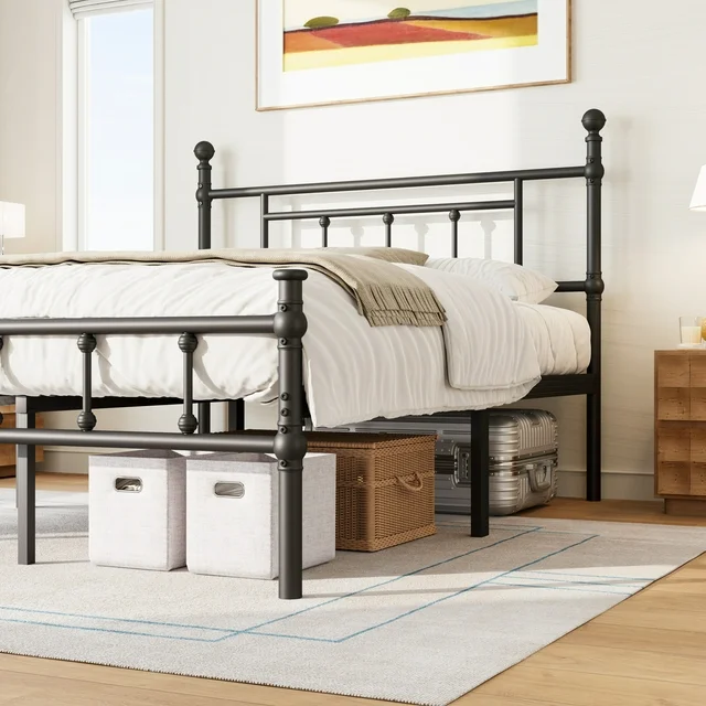 Woozuro Twin Size Bed Frame with Headboard/Footboard, 14 Inch Metal Platform Bed Frame, Easy Assembly