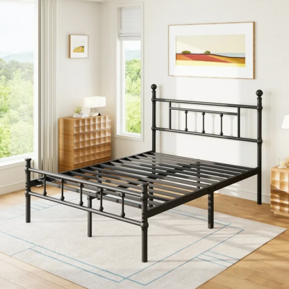 Woozuro Twin Size Bed Frame with Headboard/Footboard, 14 Inch Metal Platform Bed Frame, Easy Assembly