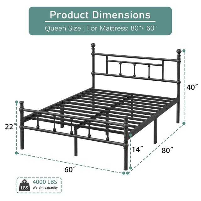 Woozuro Twin Size Bed Frame with Headboard/Footboard, 14 Inch Metal Platform Bed Frame, Easy Assembly
