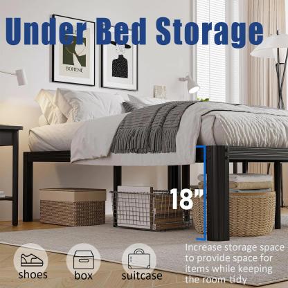 Woozuro 18" Heavy Duty Standard Bed Frame, Full