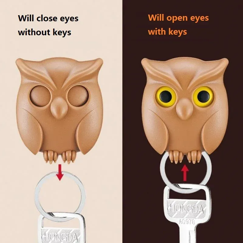 Blinking creative owl-shaped key holder