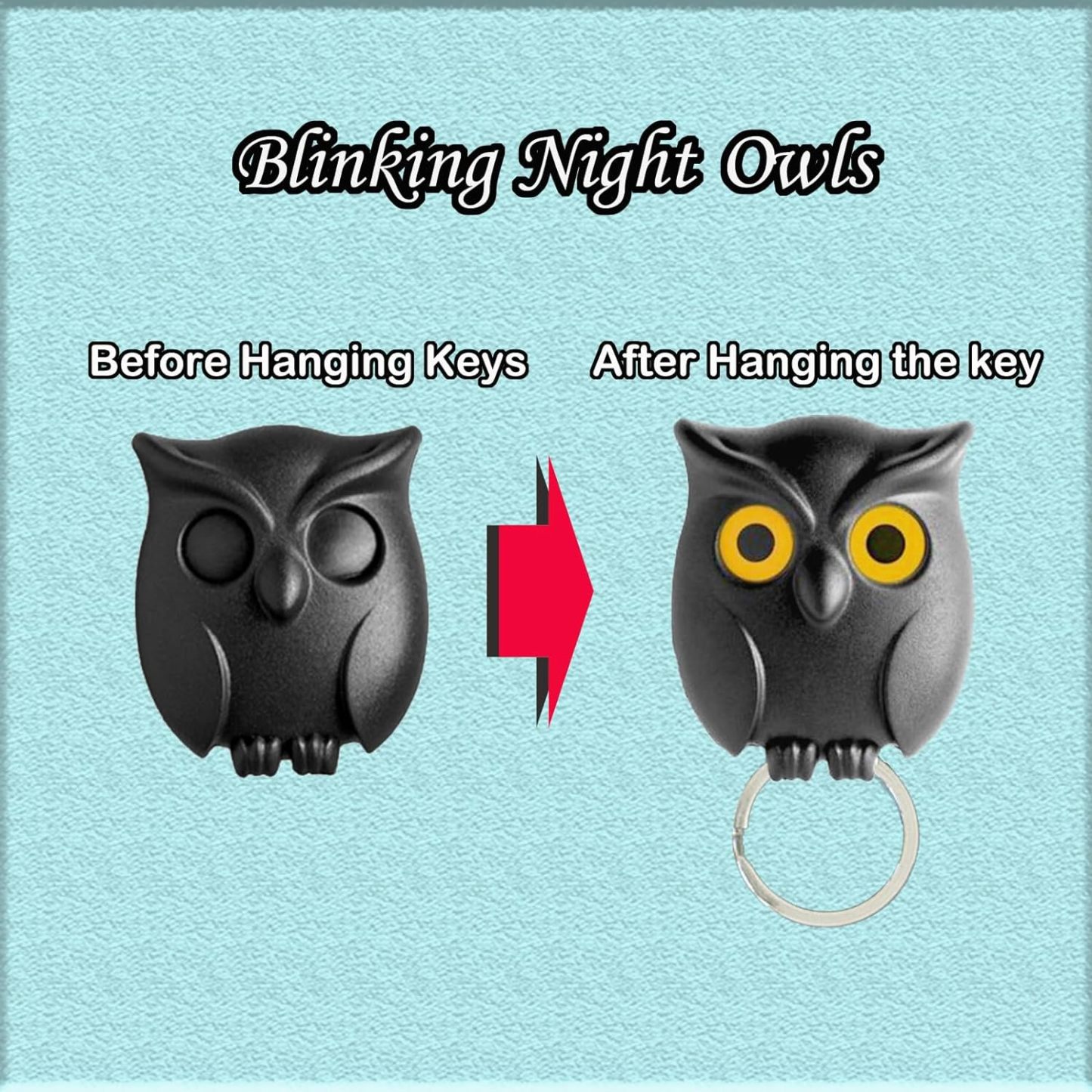 Blinking creative owl-shaped key holder