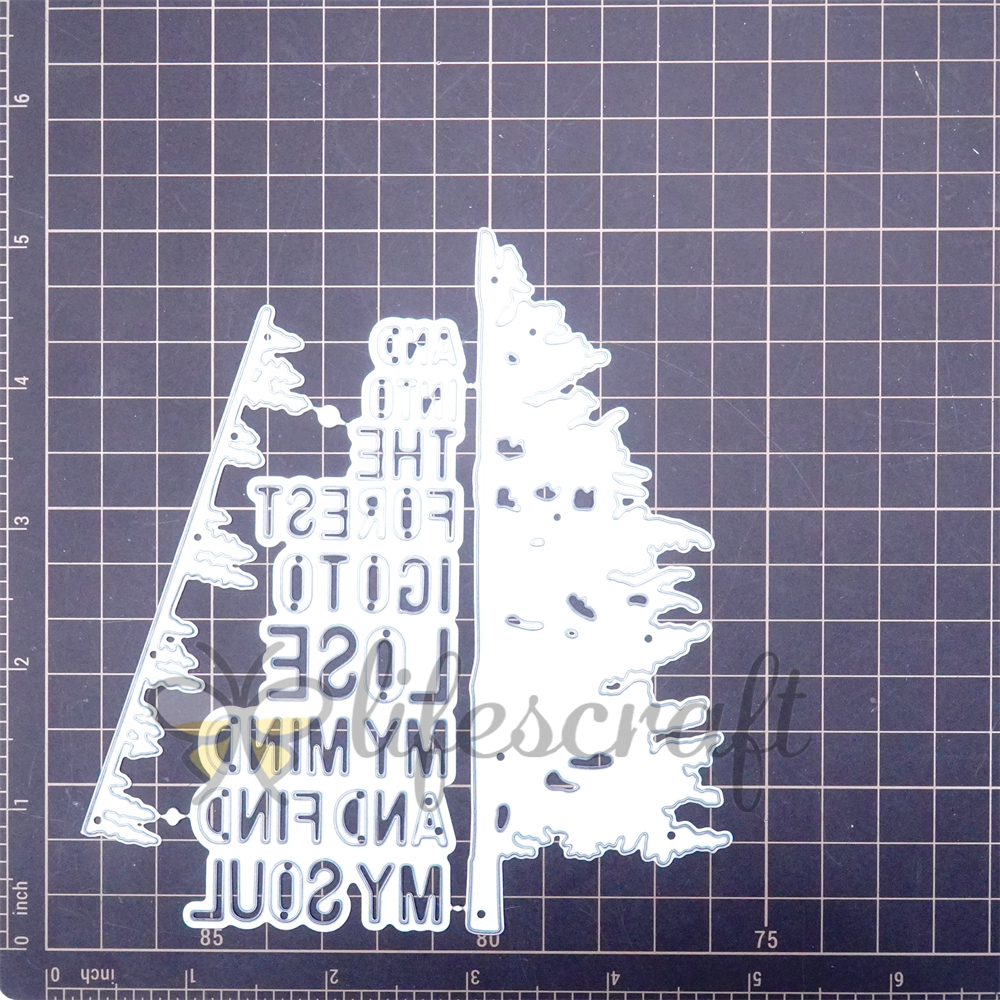 Lifescraft Christmas Tree With And into the Forest I Go to Lose My Mind and Find My Soul Word Metal Cutting Dies