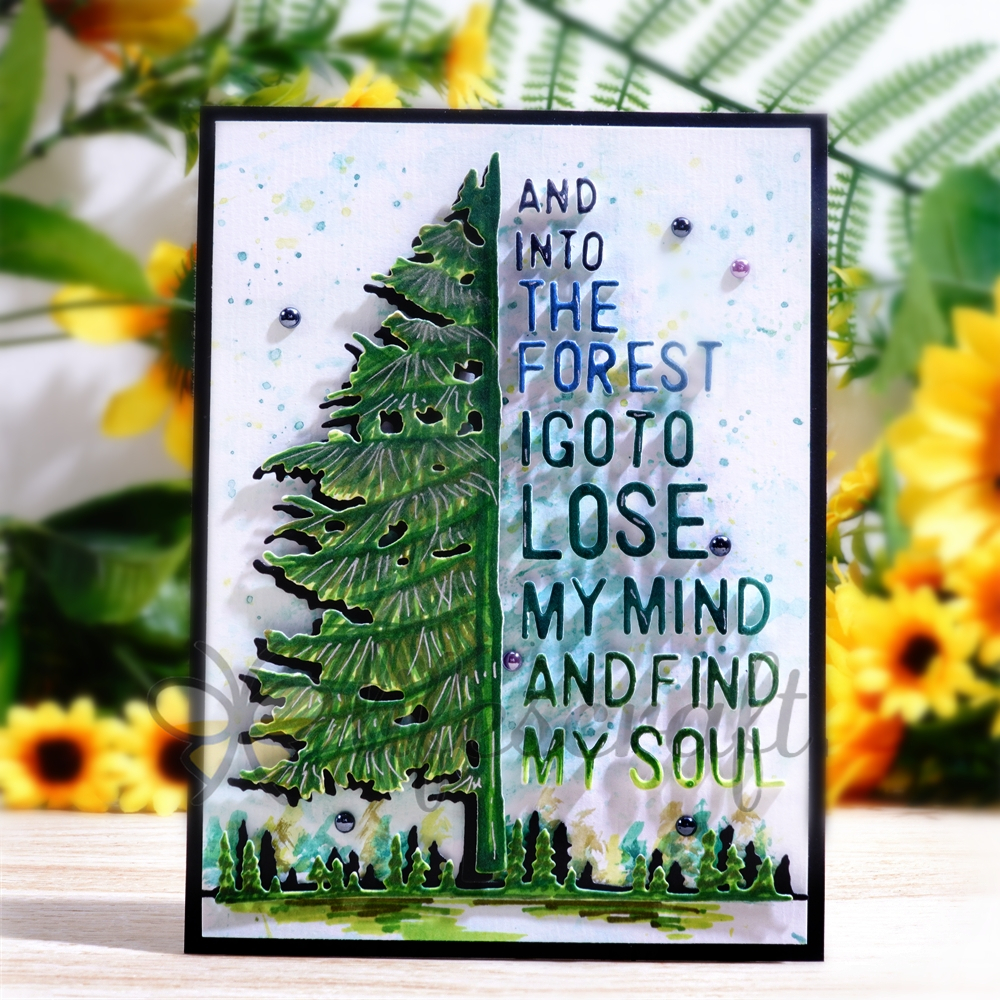Lifescraft Christmas Tree With And into the Forest I Go to Lose My Mind and Find My Soul Word Metal Cutting Dies