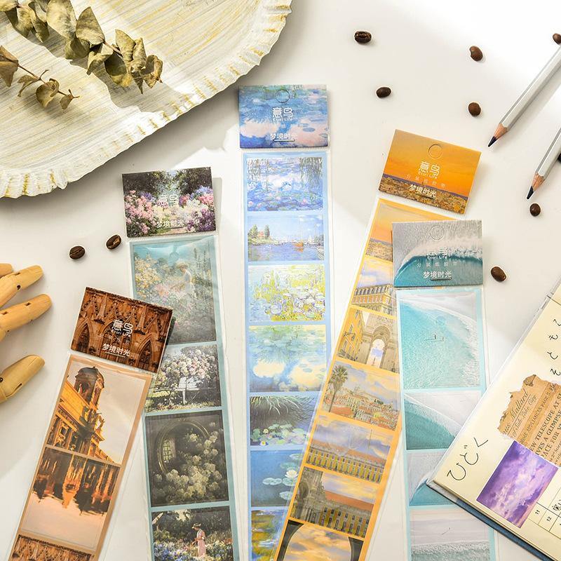 £¨8 Types)  Retro Style Beautiful Scenery Sticker - Inlovearts