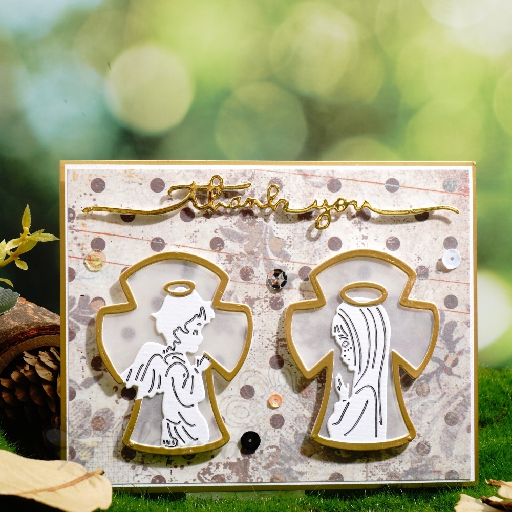 Lifescraft Angel Boy and Girl Praying Metal Cutting Dies