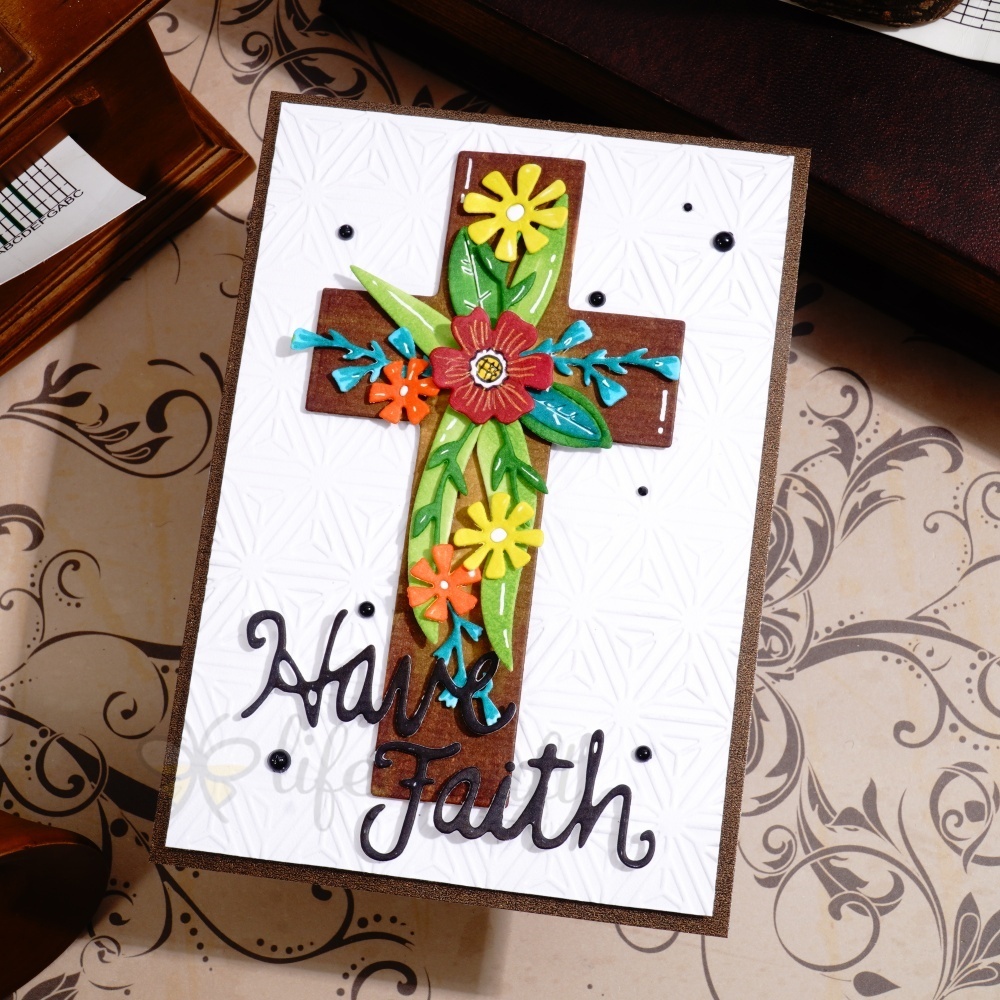 Lifescraft Multicolor Floral Cross Metal Cutting Dies