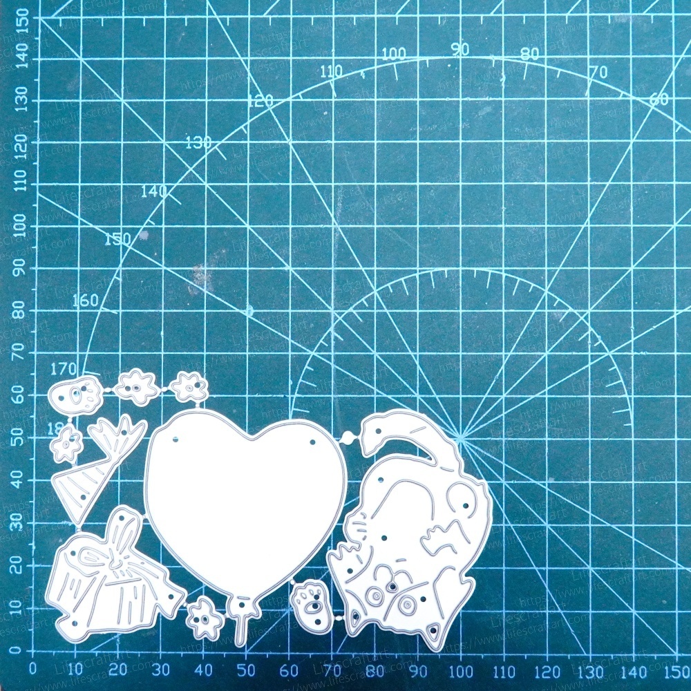 Lifescraft Cat Catch the Heart Balloon Metal Cutting Dies