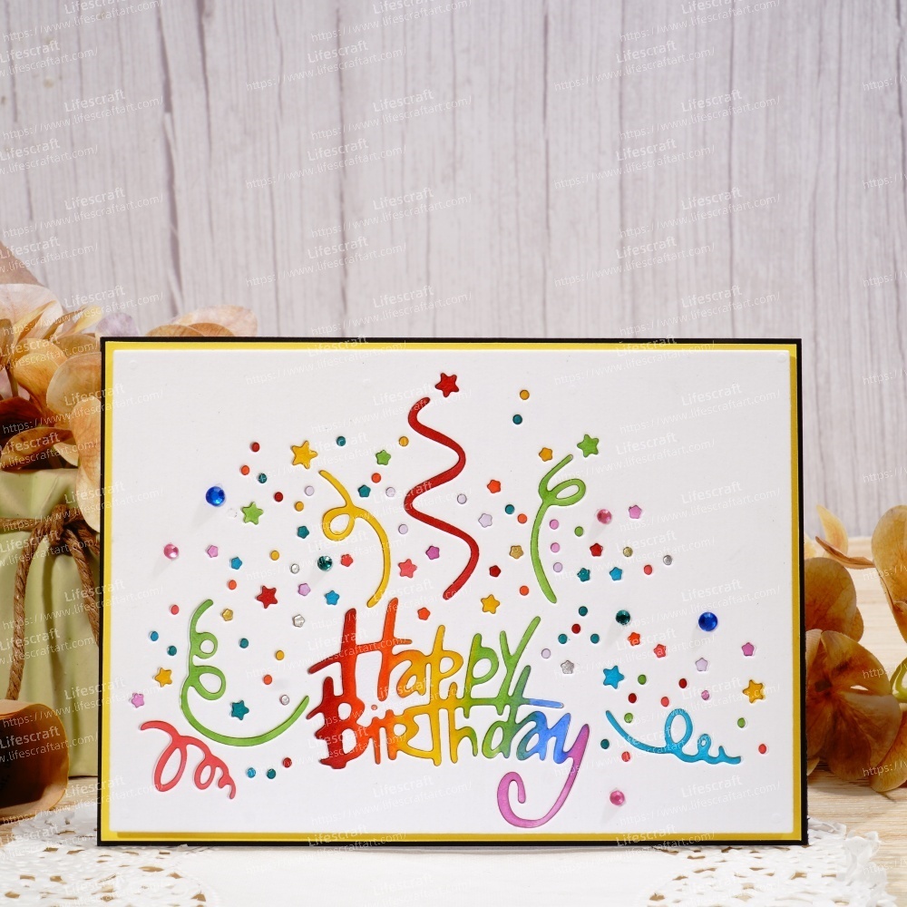 Lifescraft Happy Birthday Ribbon Metal Cutting Dies