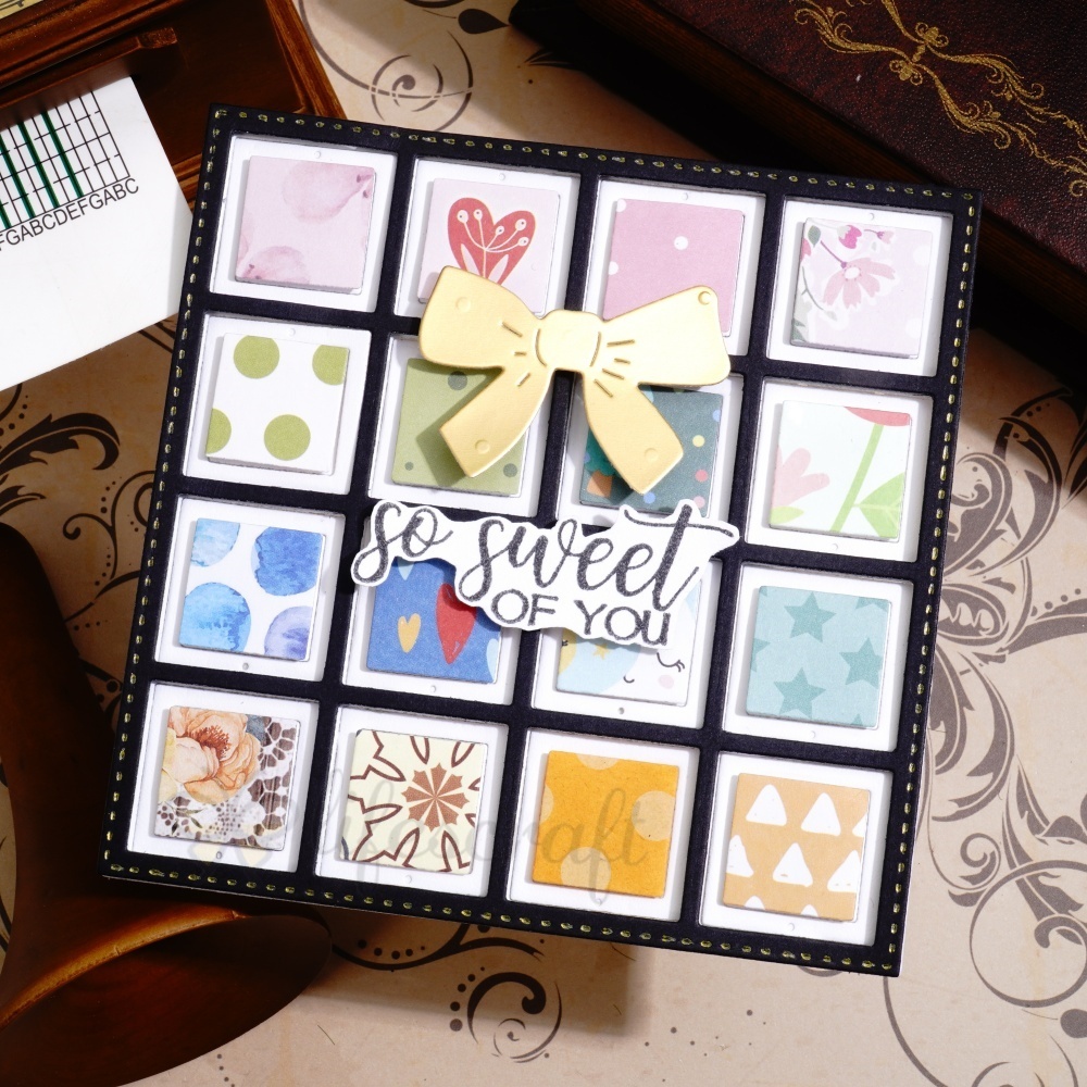 LifescraftTwelve Small Squares Background Board Metal Cutting Dies
