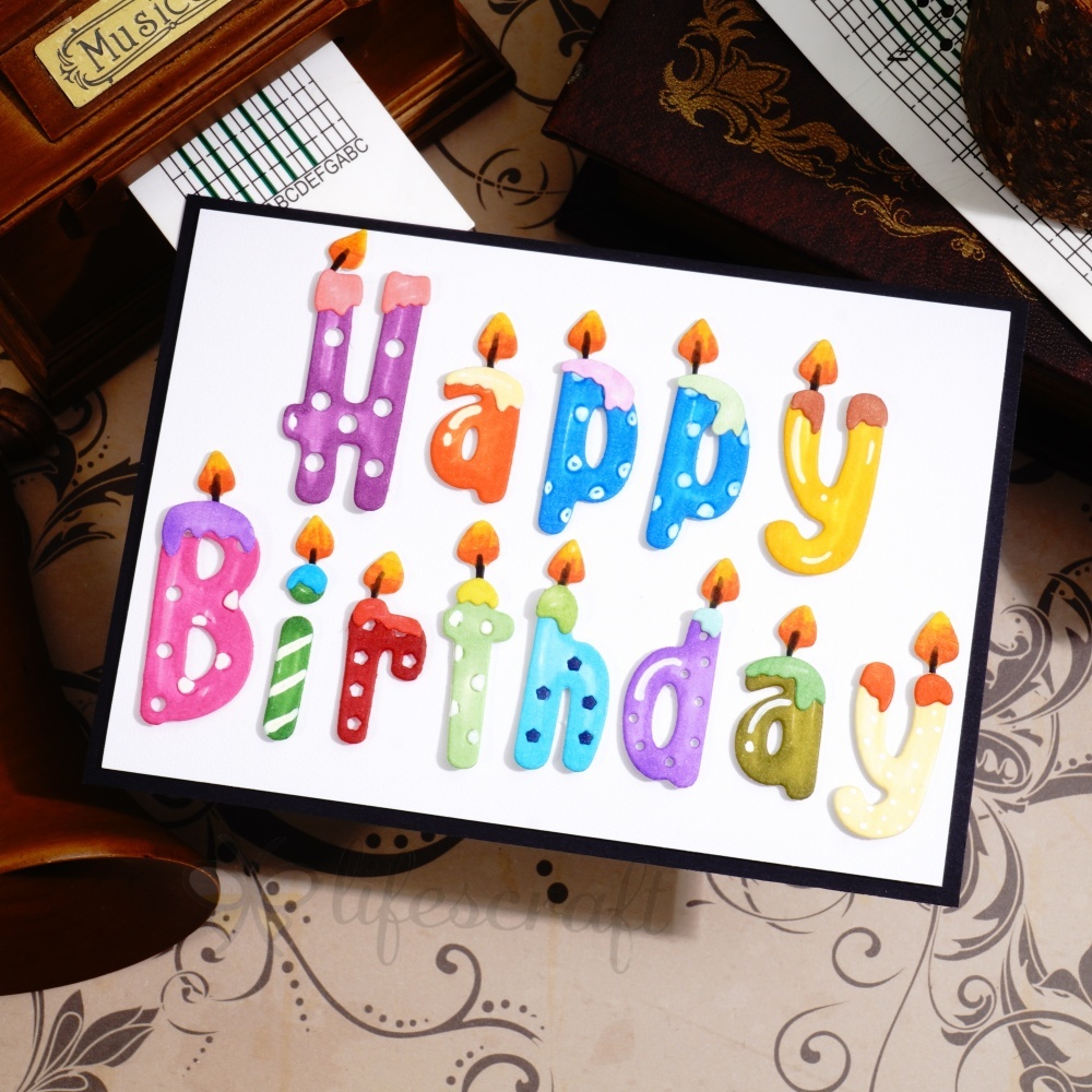 Lifescraft Happy Birthday Word Metal Cutting Dies