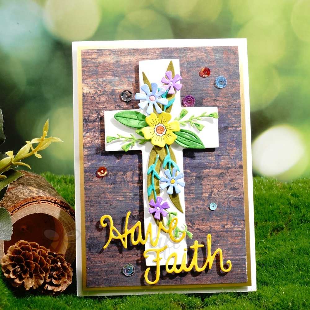 Lifescraft Multicolor Floral Cross Metal Cutting Dies