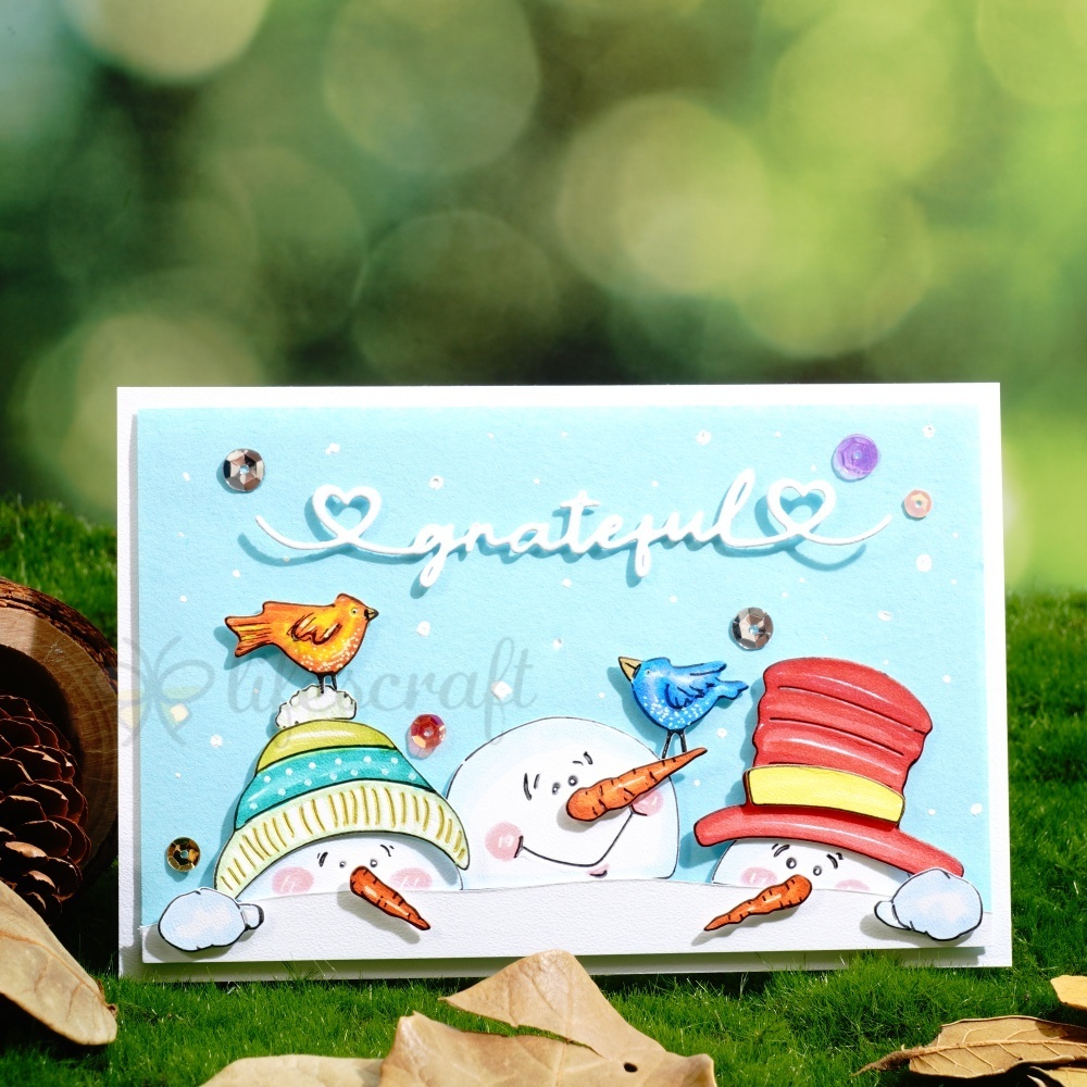 Lifescraft Three Cute Big Head Snowmen Metal Cutting Dies