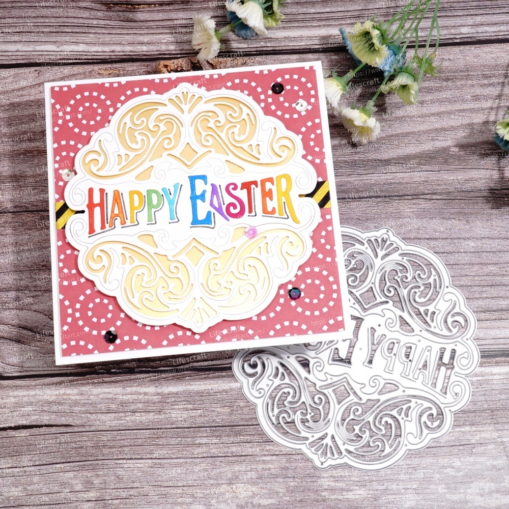 Lifescraft Hollow Happy Easter Border Metal Cutting Dies