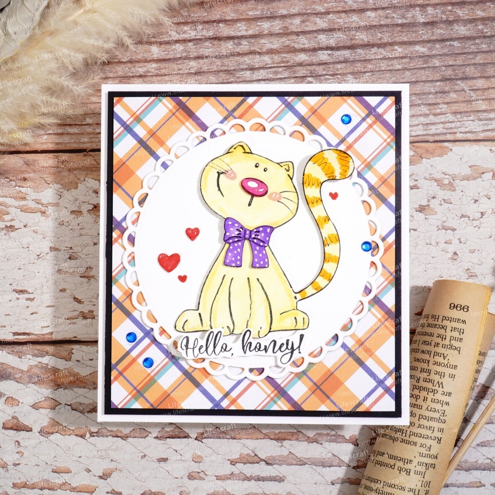 Lifescraft A Cute Cat Wear A Bow Metal Cutting Dies