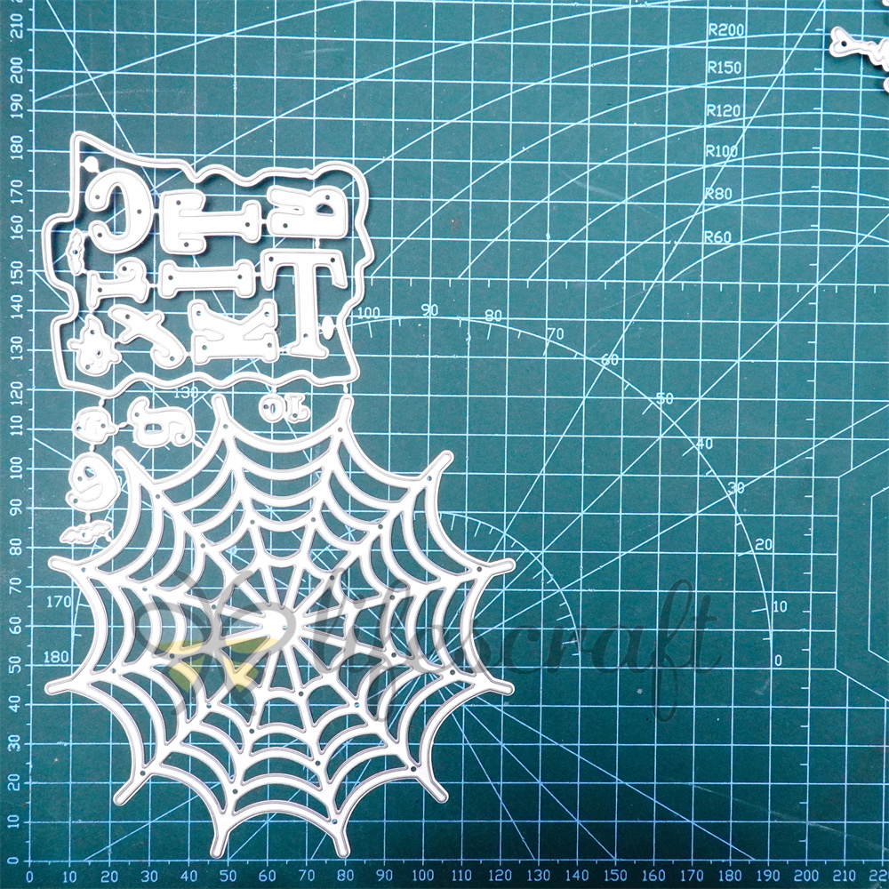Lifescraft Spider Web and Trick or Treat Word Metal Cutting Dies
