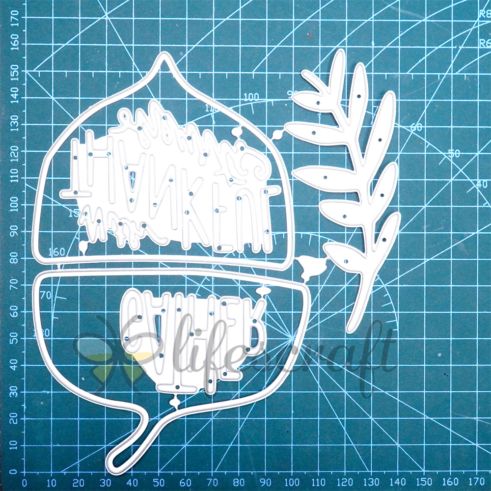 Lifescraft 'GATHER with THANKFUL hearts' Word in the Nut Metal Cutting Dies