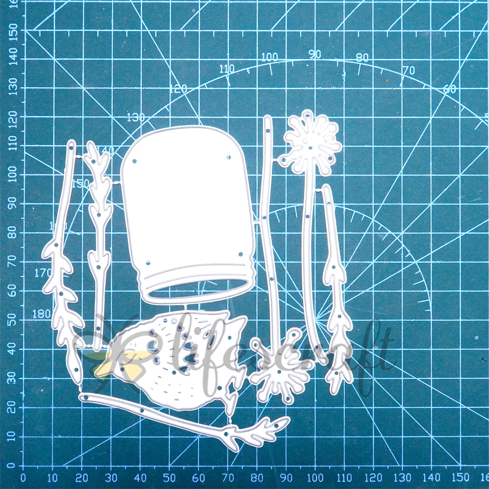 Lifescraft Bird Bottle Flower Metal Cutting Dies