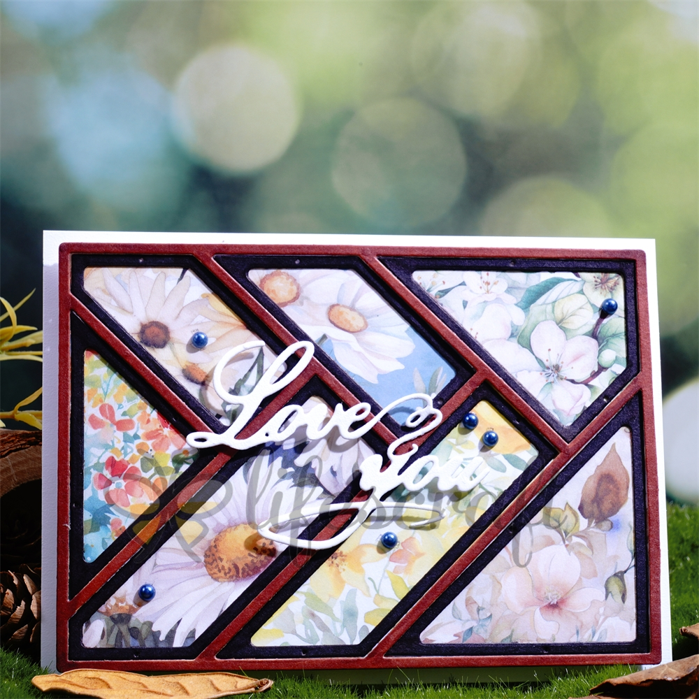 Lifescraft Geometric Line Splicing Rectangular Background Board Dies