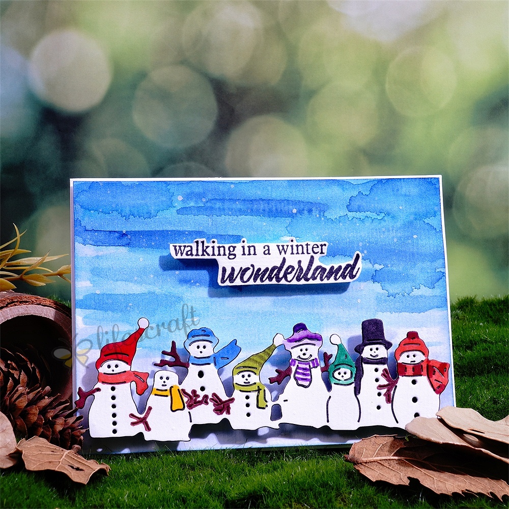 Lifescraft Snowmen Walking in a Winter Wonderland Metal Cutting Dies