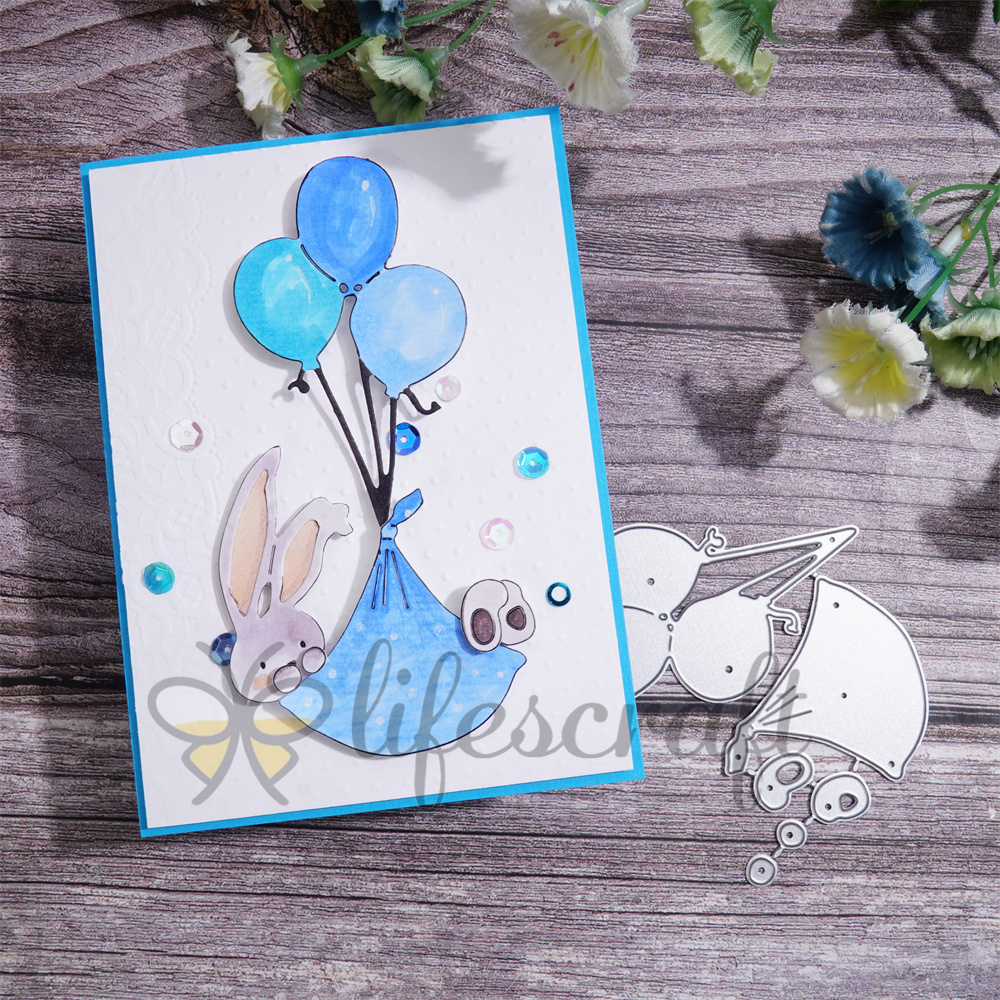 Lifescraft Rabbit Flying with Balloon Metal Cutting Dies
