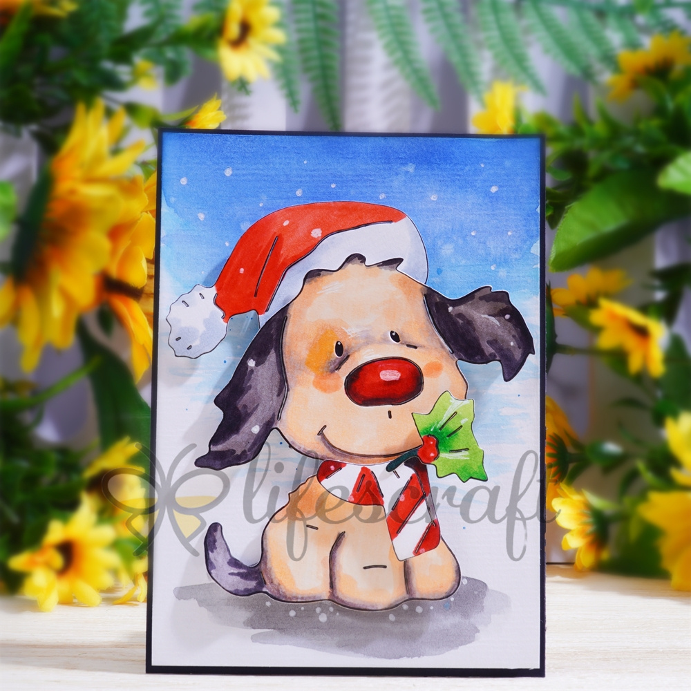 Lifescraft Dog with Hat and Scarf Metal Cutting Dies